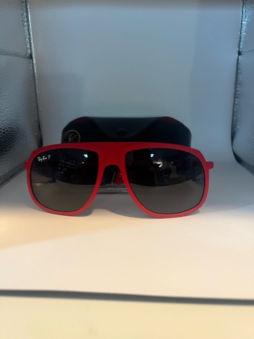 NEW RAY BAN SCUDERIA FERRARI COLLECTION RB4308M F62887 SUNGLASSES SIZE:57-17-145